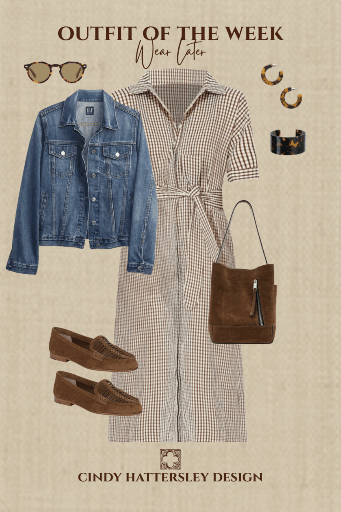 Tuckernuck Gingham Dress & Jean Jacket Outfit