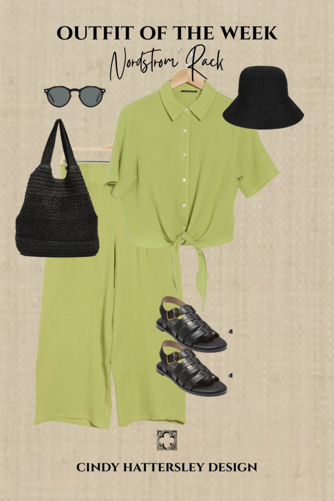 Tahari Green Gauze Outfit