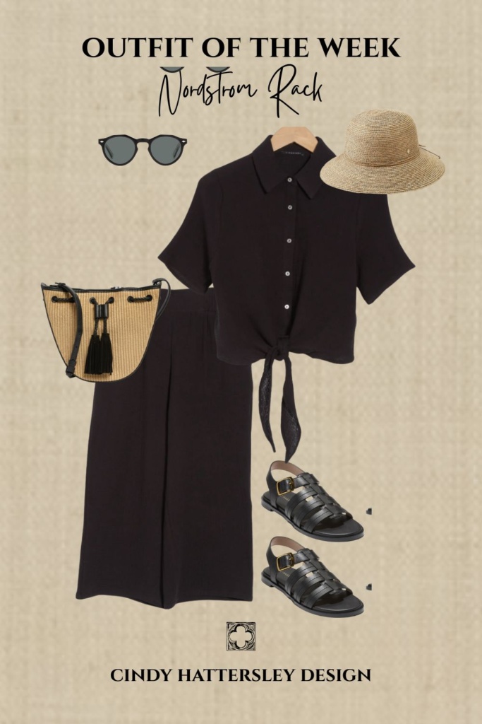 Tahari black gauze outfit