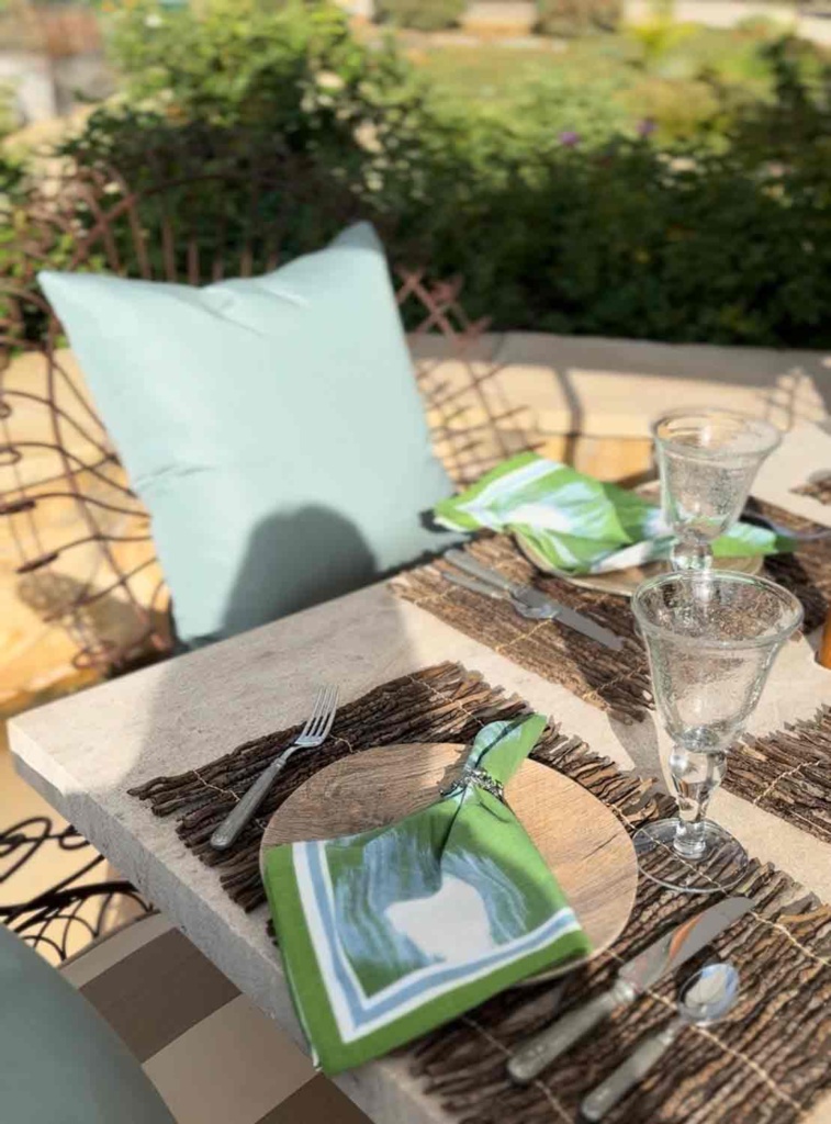 iron outdoor table setting