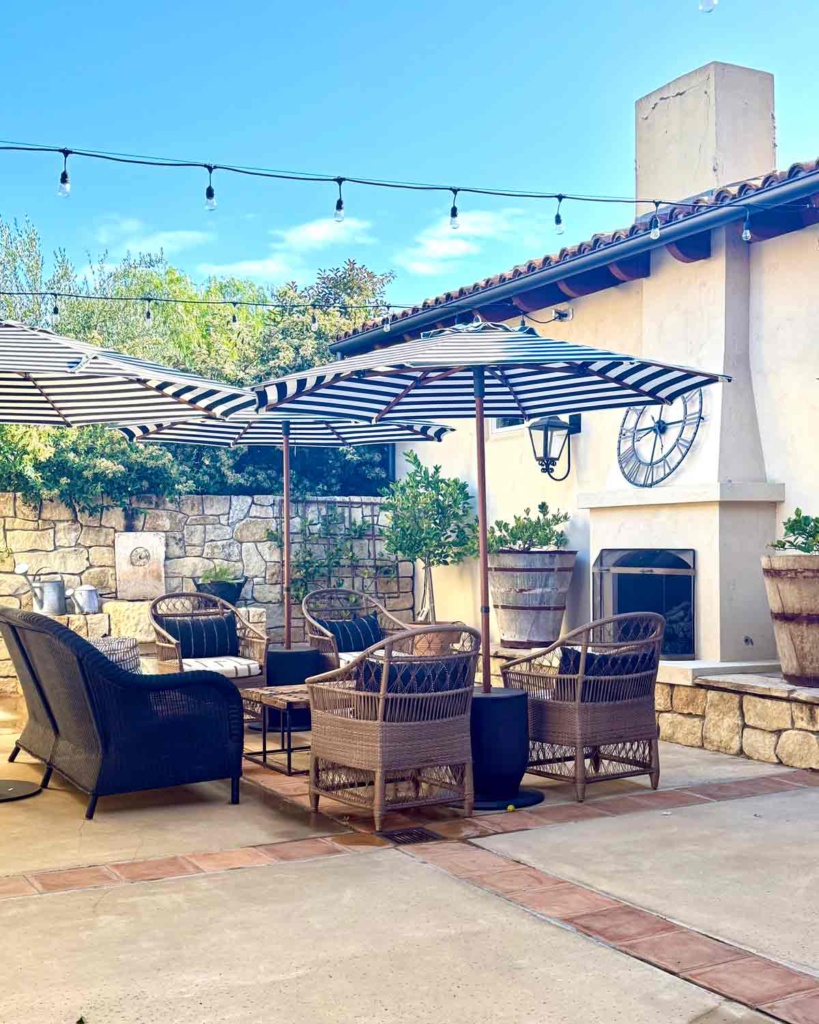 Courtyard Fountain and Fireplace area-cindy hattersley design