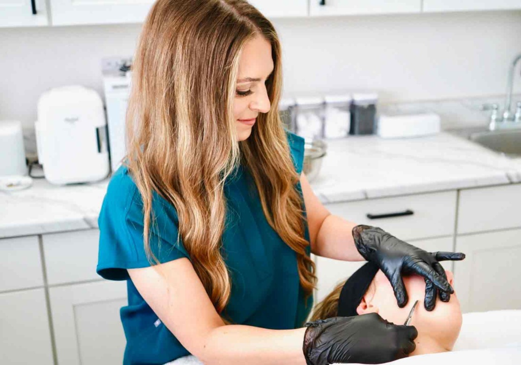 Aesthetician Amy Amaral in her salon