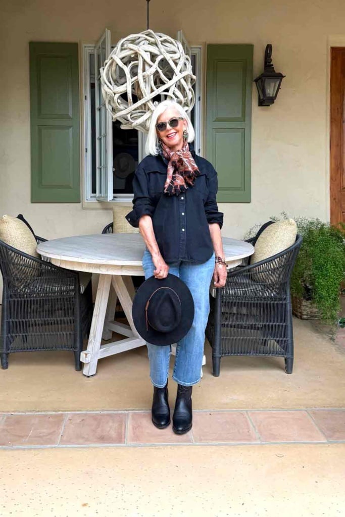 BR black denim shirt chicos jeans