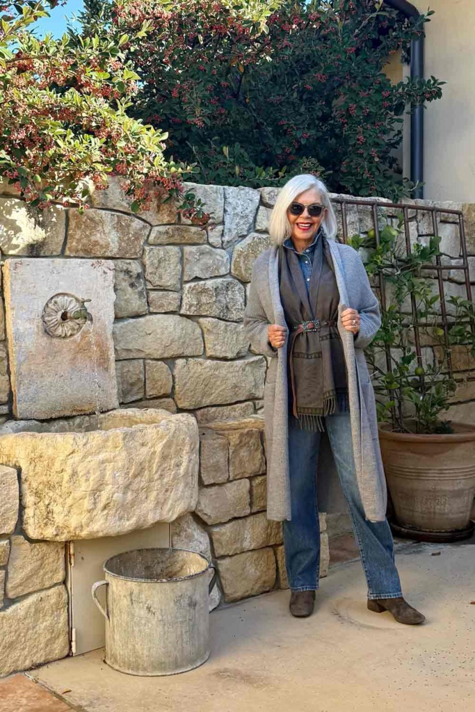 Denim Jeans Scarf & Sweater