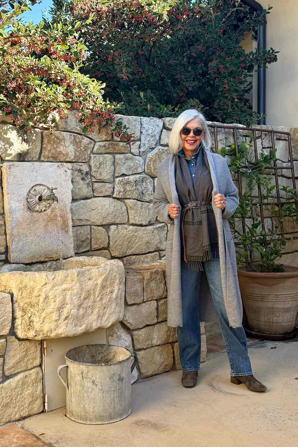 Denim Jeans Scarf & Sweater