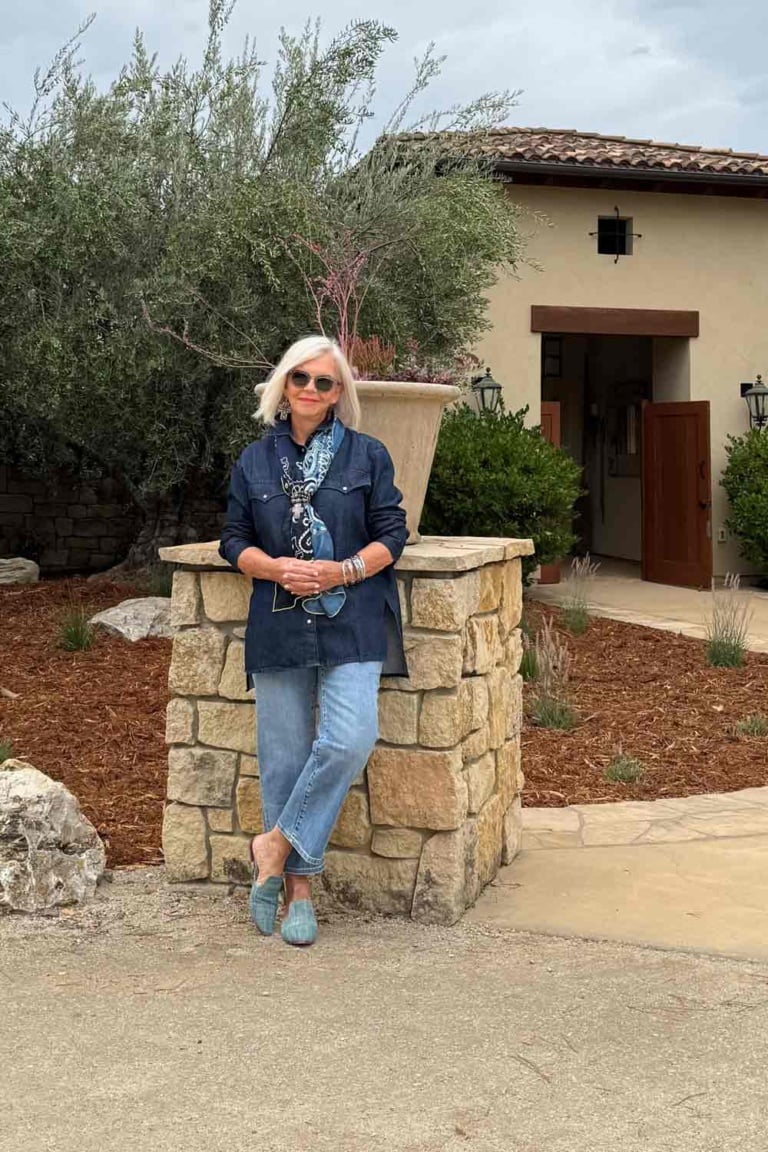 Denim shirt and denim pants Cindy Hattersley