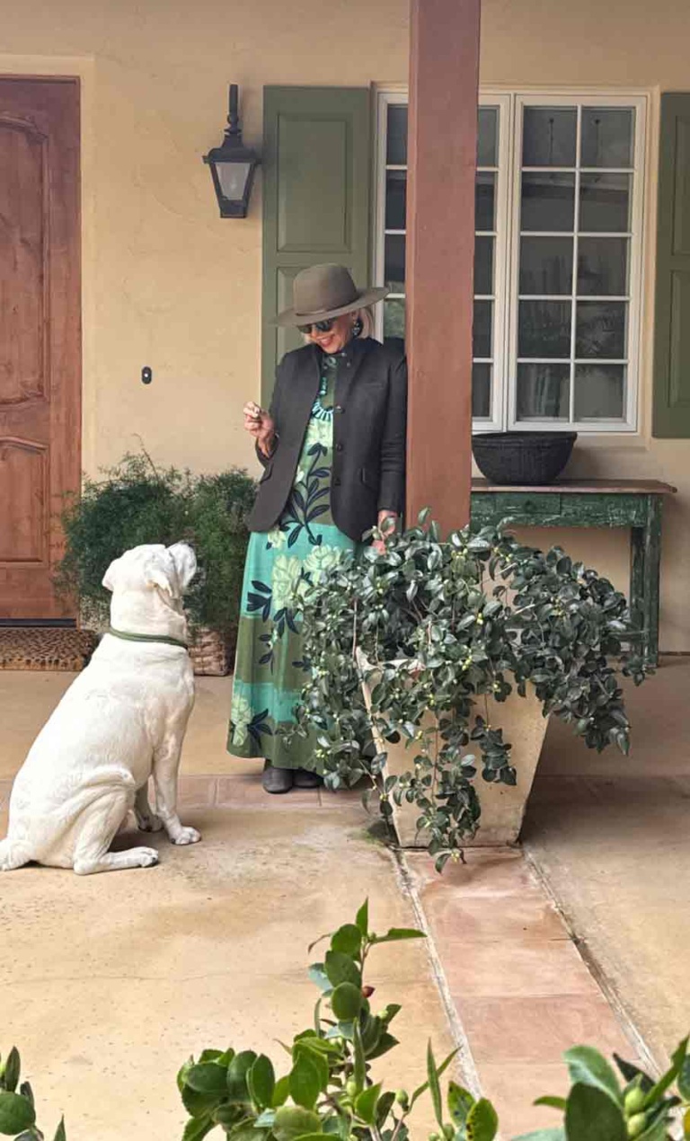 cindy hattersley in Spartina Dress and Rag and Bone Blazer