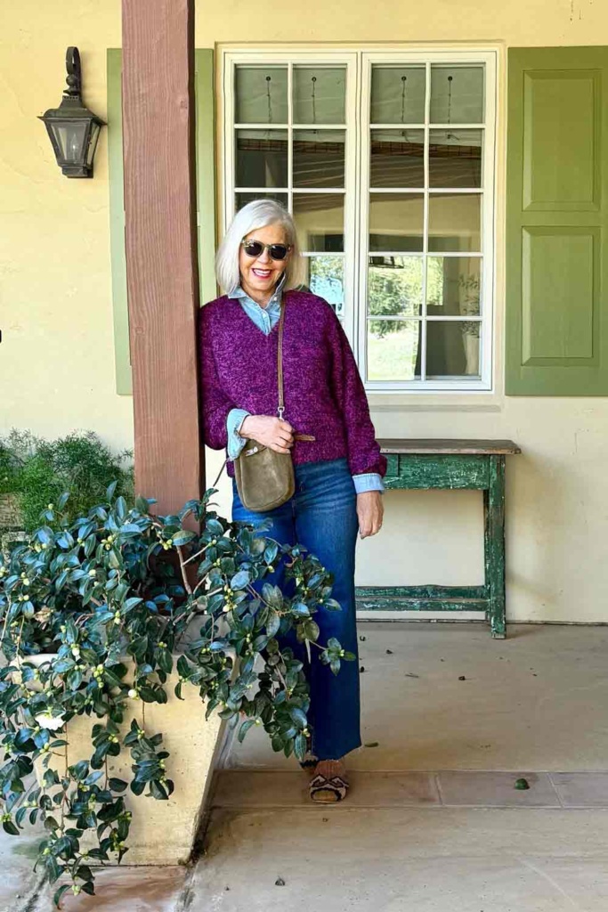 Purple Sweater & Double Denim