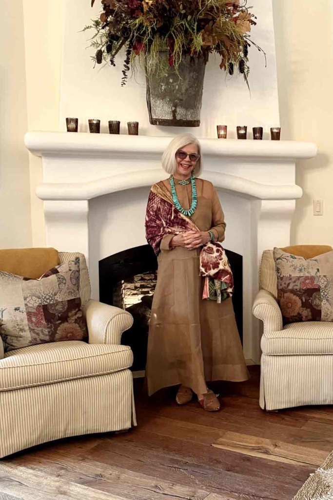 BR Organza Maxi with Scarf and Native American Jewelry