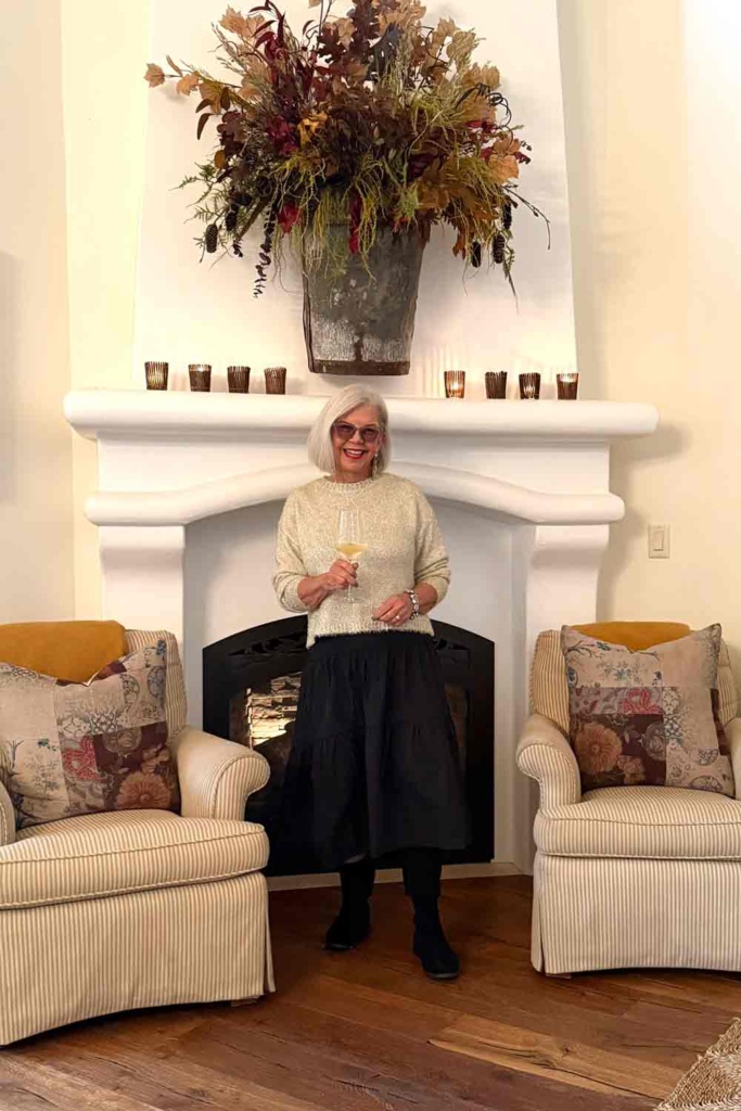 Taffeta Skirt with Sparkly Sweater