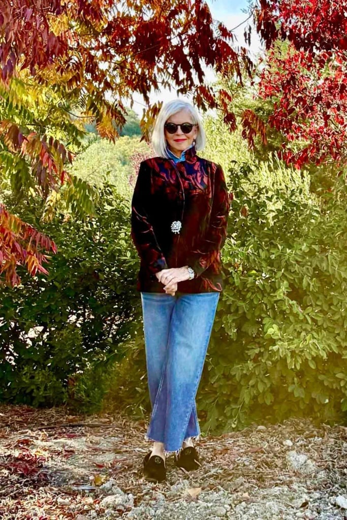 Chicos Velvet Blazer & Jeans