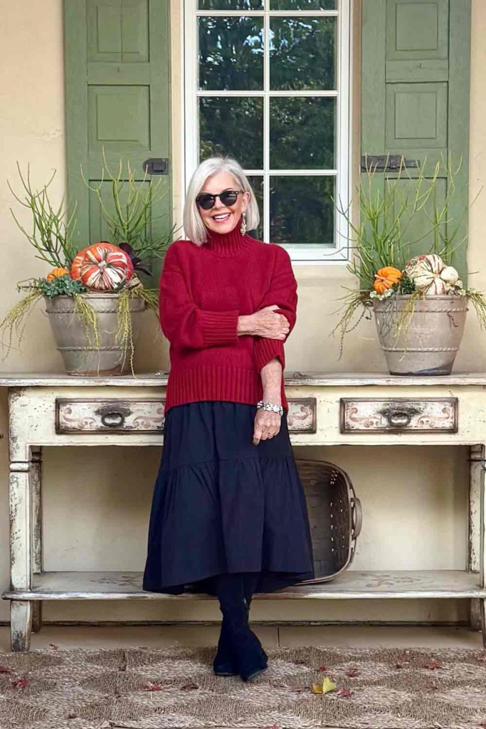 Taffeta Skirt with COS Cashmere Turtleneck