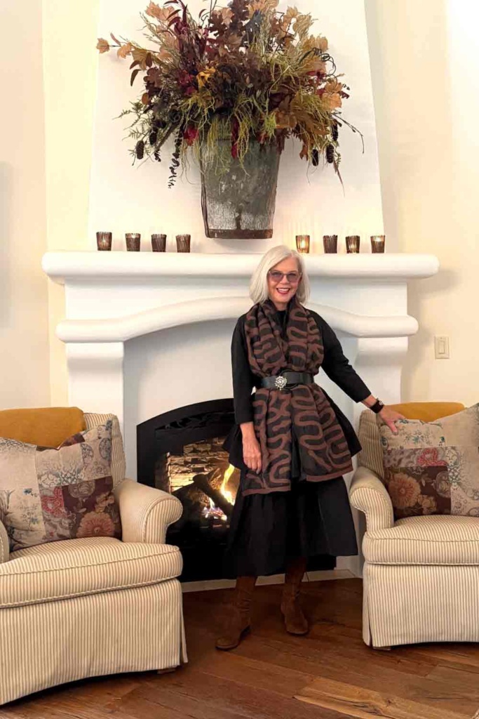 Taffeta Skirt with Scarf belted