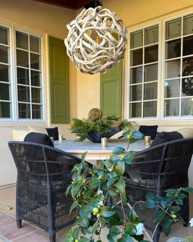 Outdoor seating area Christmas