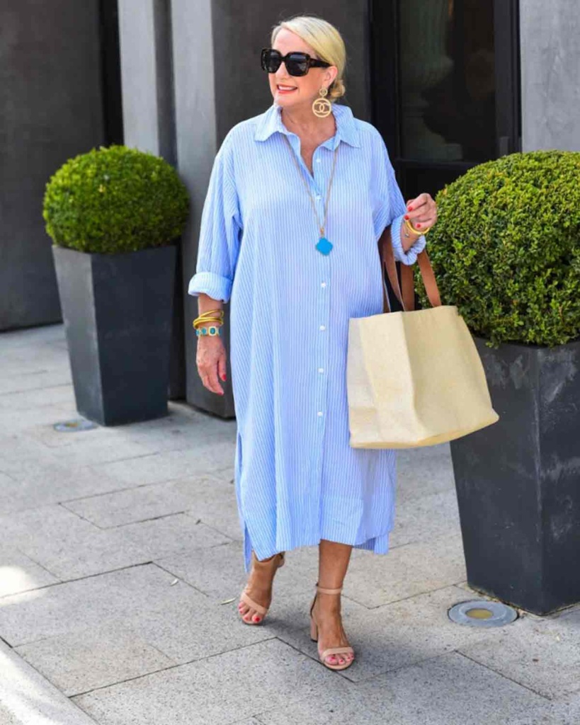 Kim Frick in Shirt Dress