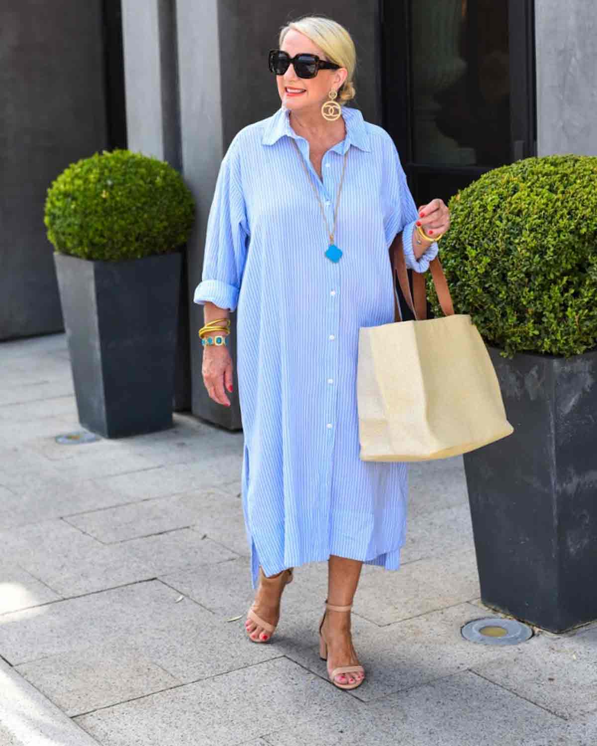 Kim Frick in Shirt Dress