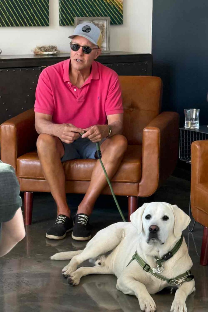 Steve and Scout wine tasting