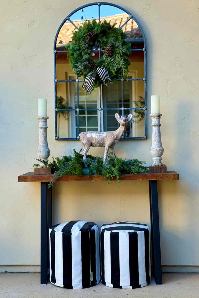 Courtyard Console with Deer-Christmas