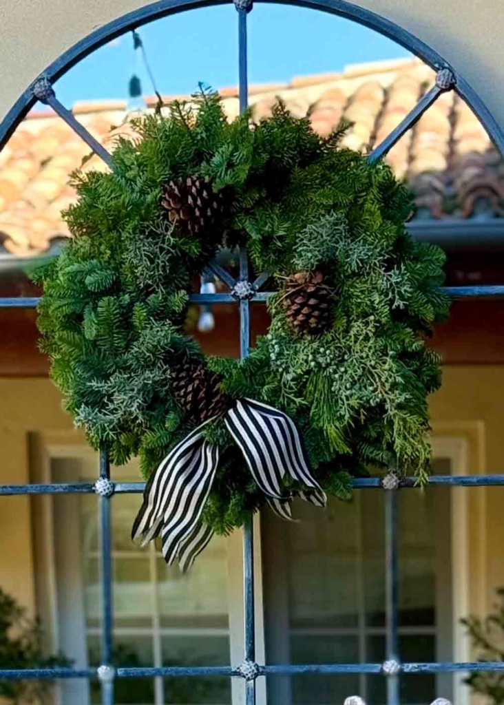 Courtyard Mirror with Wreath