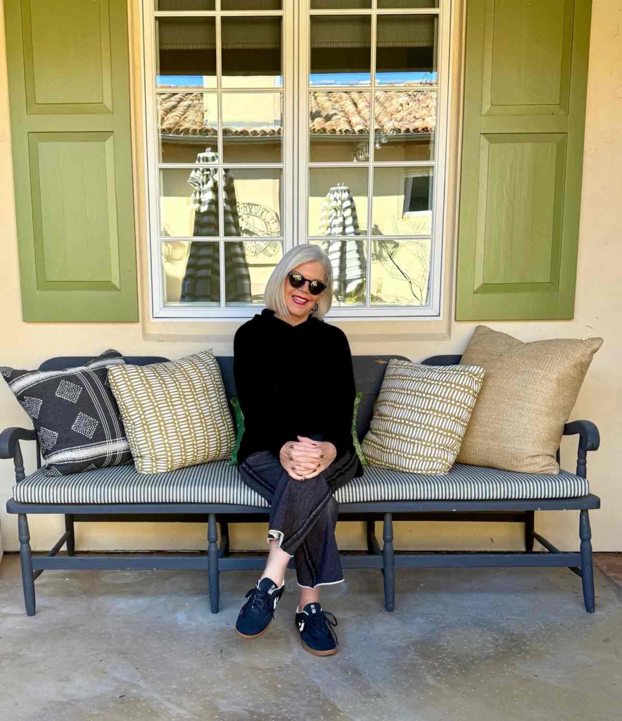 Cashmere hoodie and Miramar track jeans