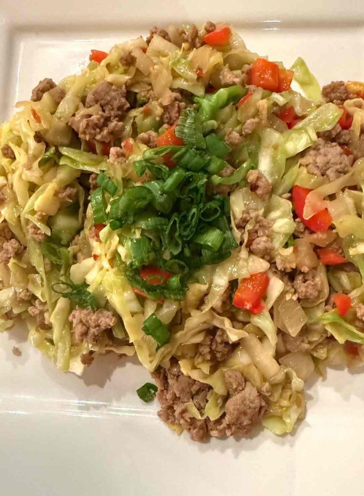 Ground Turkey and cabbage stir fry