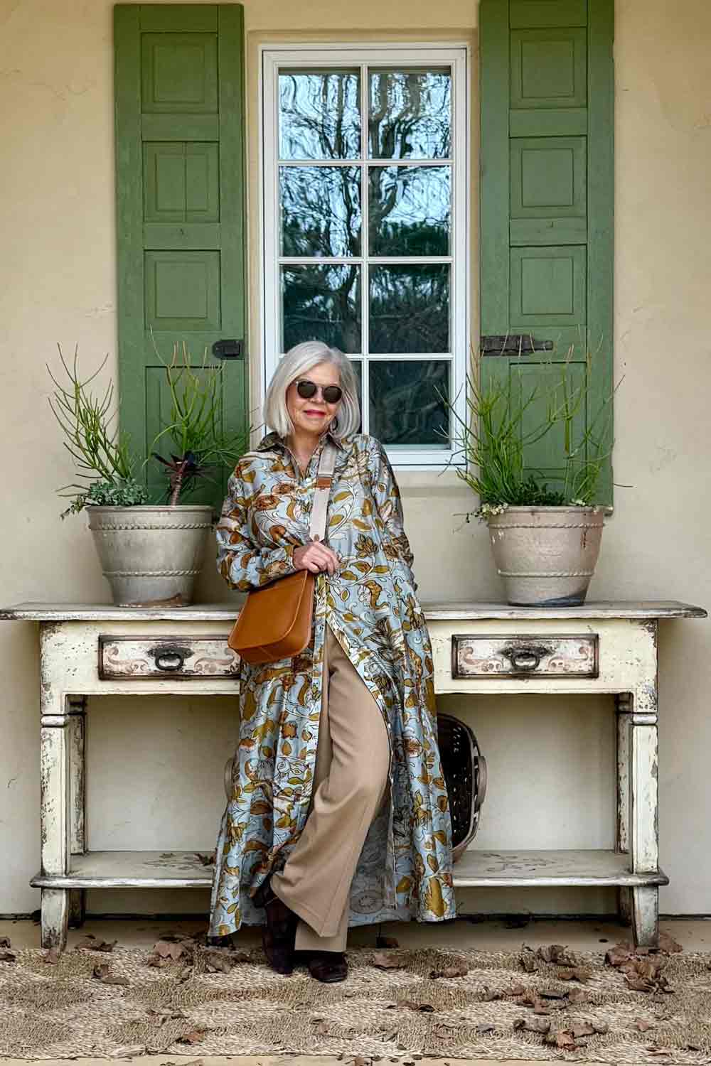 Cindy Hattersley in Chan Luu shirt dress