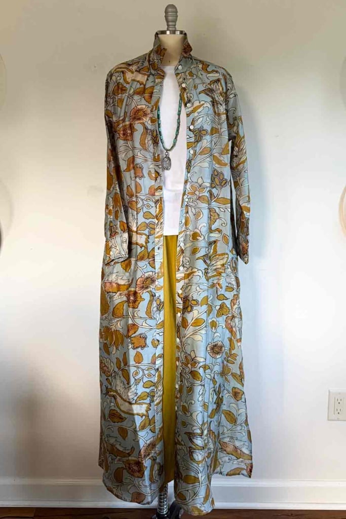 Chan Luu dress as a duster over a skirt