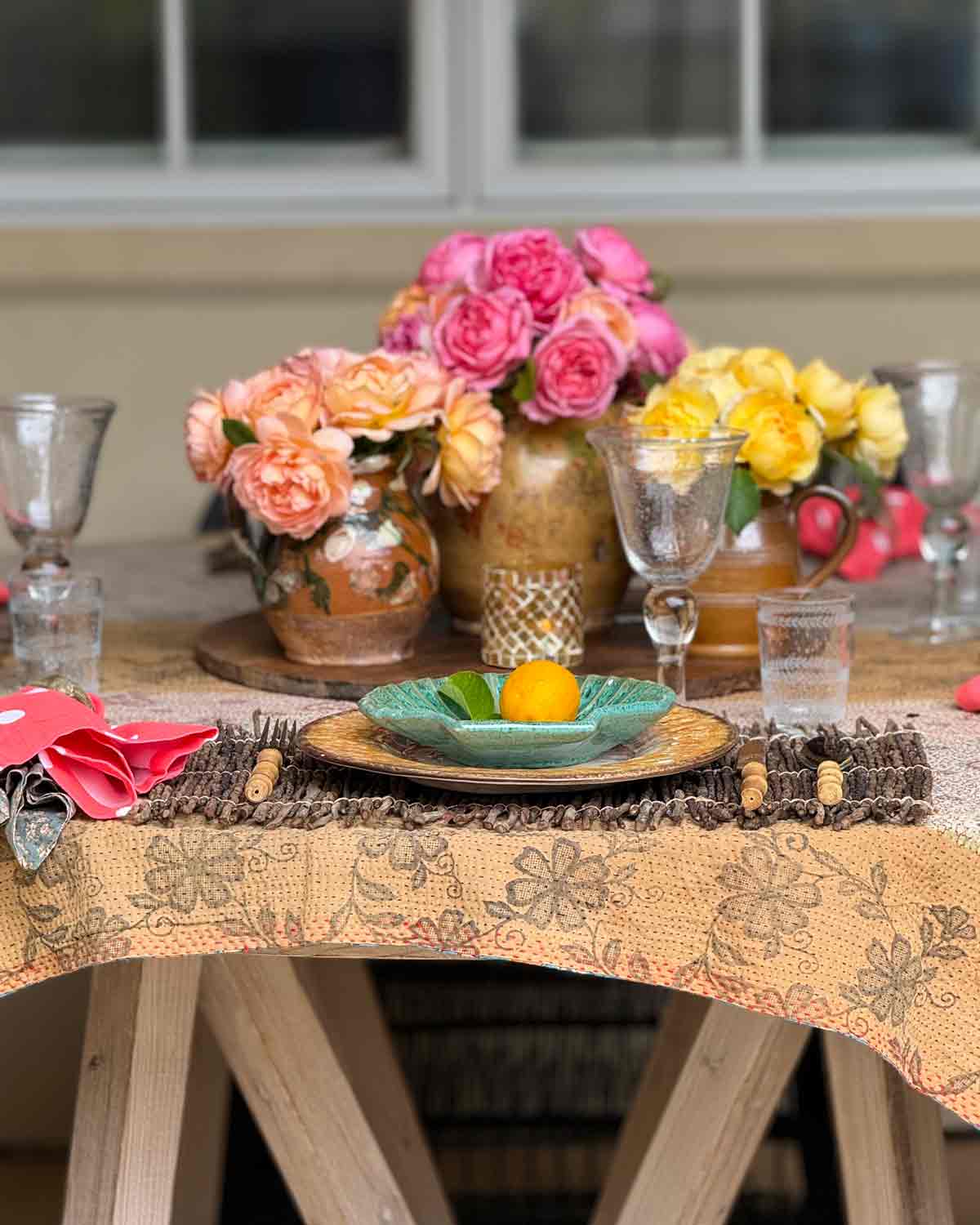 Carolina Irving and Daughters alfresco tablescape