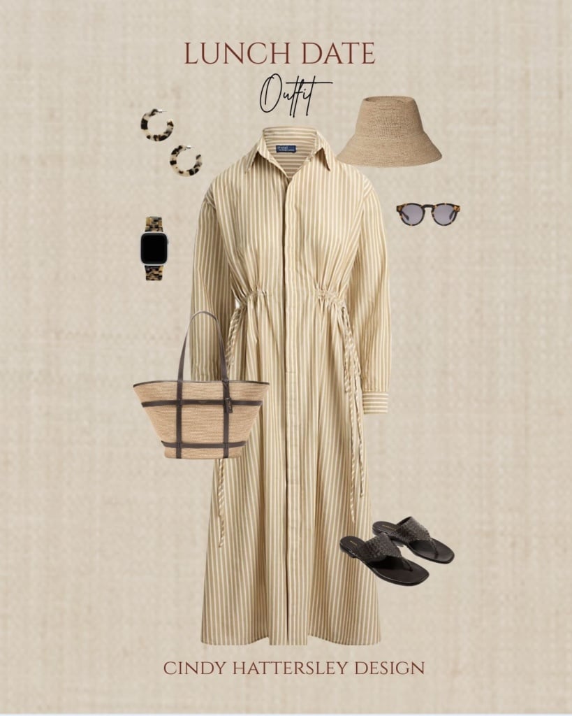 Ralph Lauren Outfit of the Week-Striped Shirtdress and summer accessories