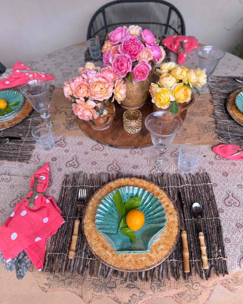 Carolina Irving and Daughters colorful place setting