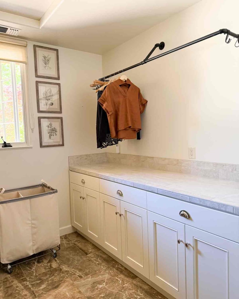 hanging area in cindy hattersley's laundry room
