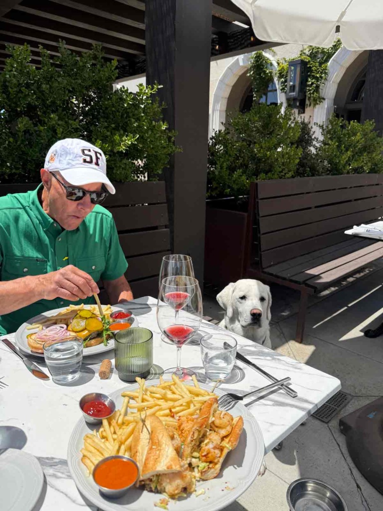 The anderson outdoor dining with Steve & Scout