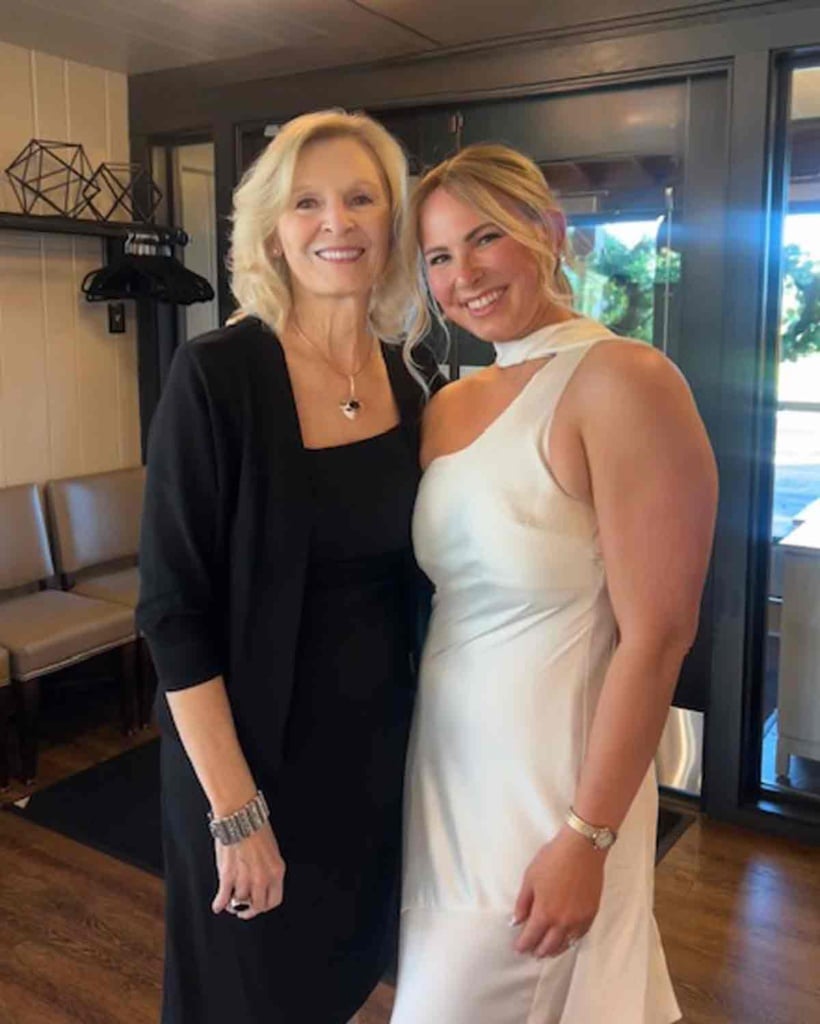 Carol and her daughter at her daughters wedding