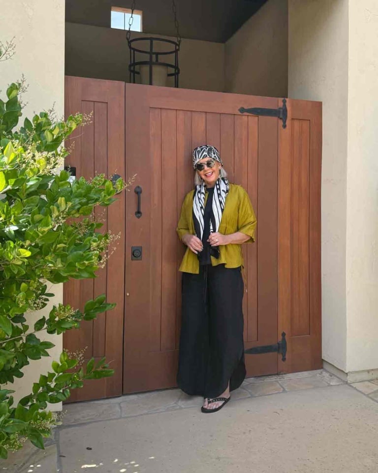 Zara outfit with Zara Scarf as head scarf