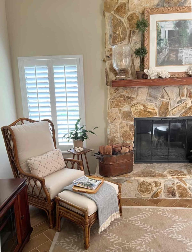 Carol's Fireplace Area in her Florida Home