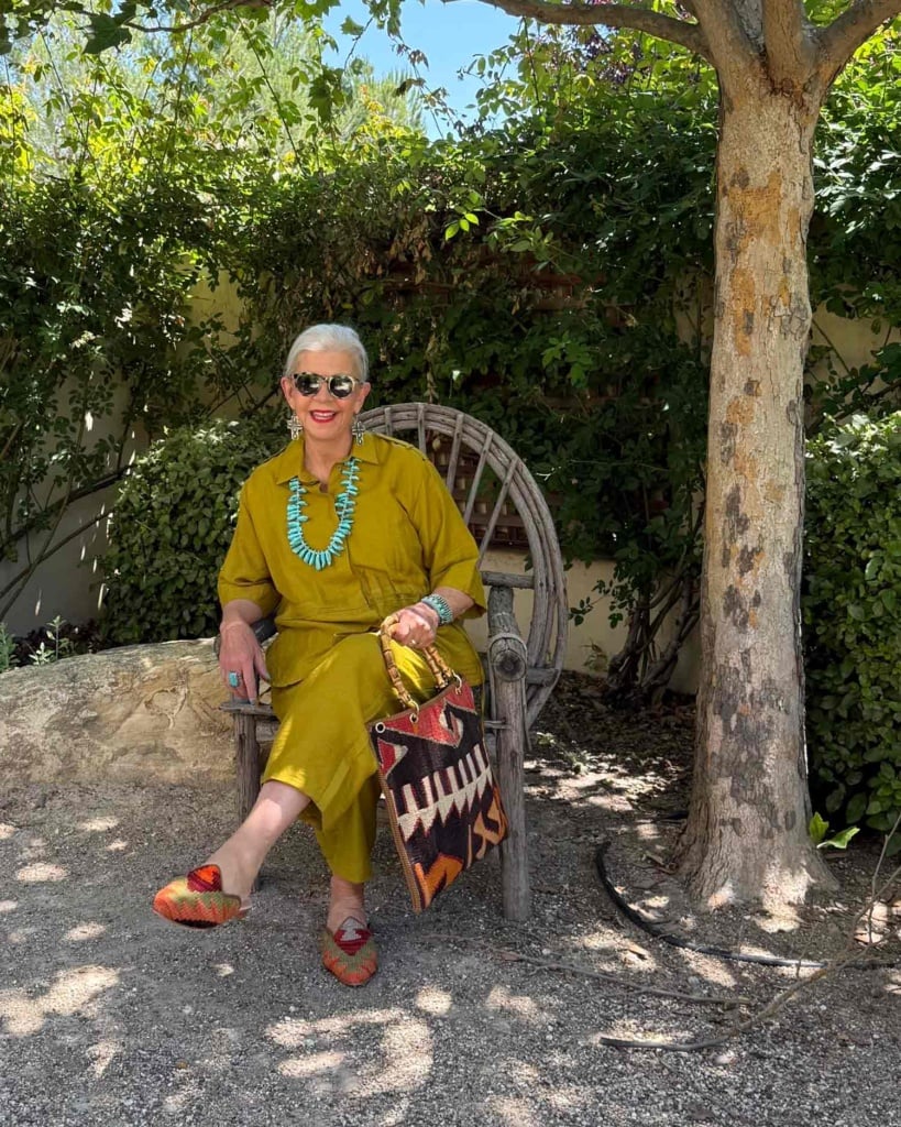 Olive Green Zara Two Piece with Kilim & Turquoise Accessories