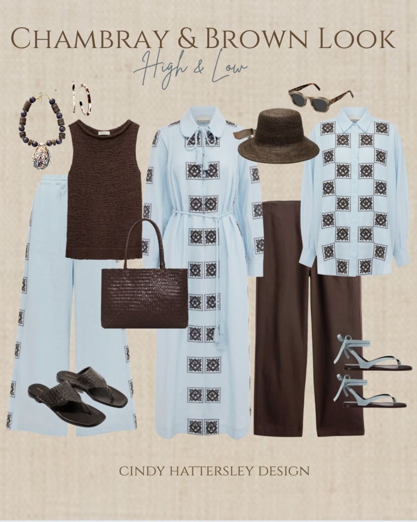 Chambray and Brown mixing the high and the low Outfit of the Week