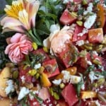 Watermelon Peach Salad Closeup