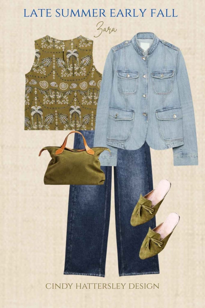 Zara Eyelet & Denim Outfit