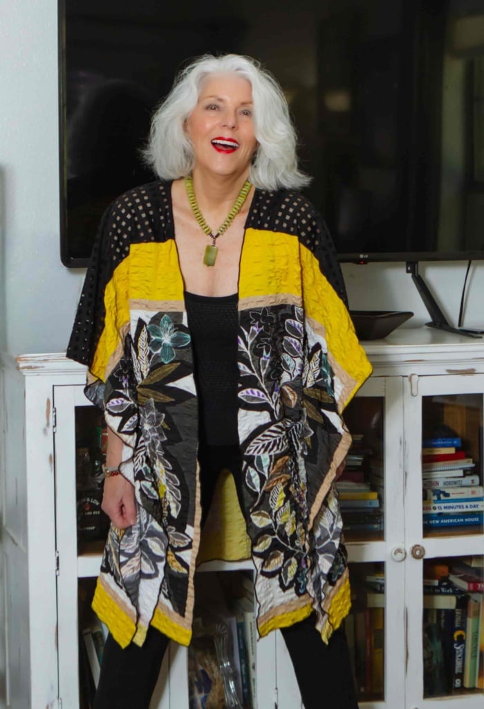 Kelli Enlow in colorful kaftan