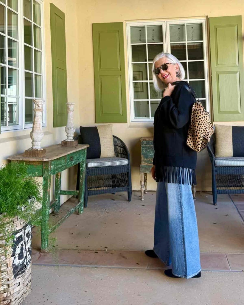 cindy hattersley in Rails jacket & parker thatch bag