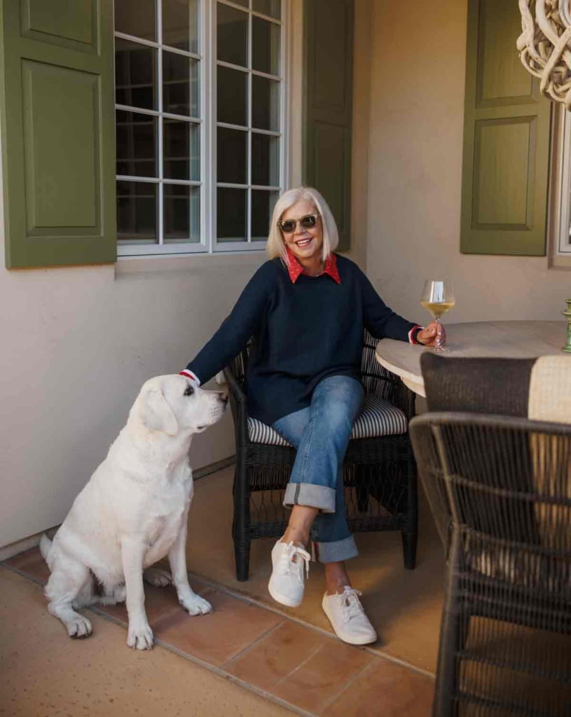 cindy hattersley in bessie jeans for Mersea with Scout