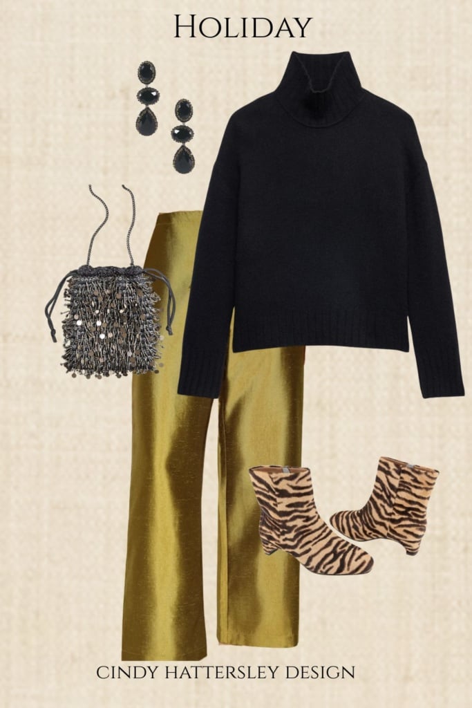Black cashmere holiday look