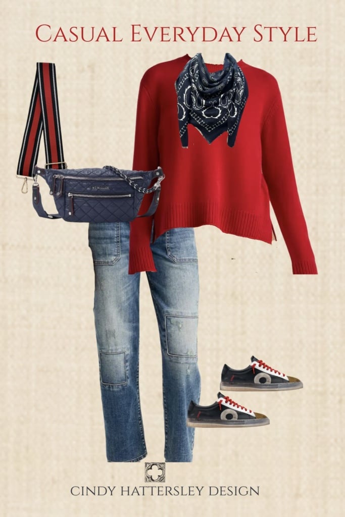 Quince Cashmere Sweater & Chicos Jeans