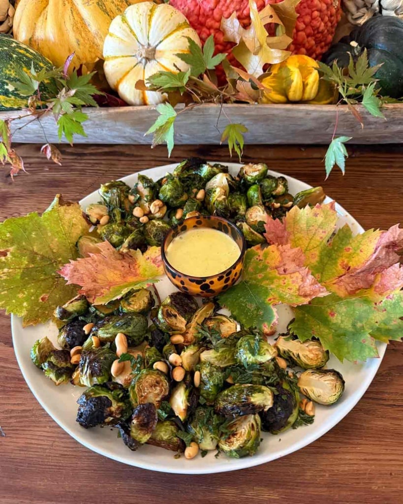 Roasted Brussel Sprouts with Soy Lime Dipping Sauce